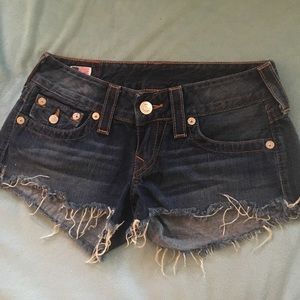 TRUE RELIGION Distressed Shorts. Size 26